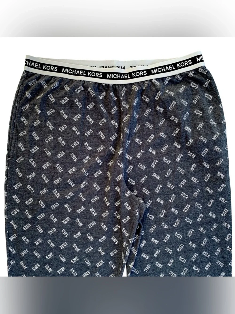 Michael Kors Pajama Gray and Off-White Pajama Lounge Pants ~ Men’s Large